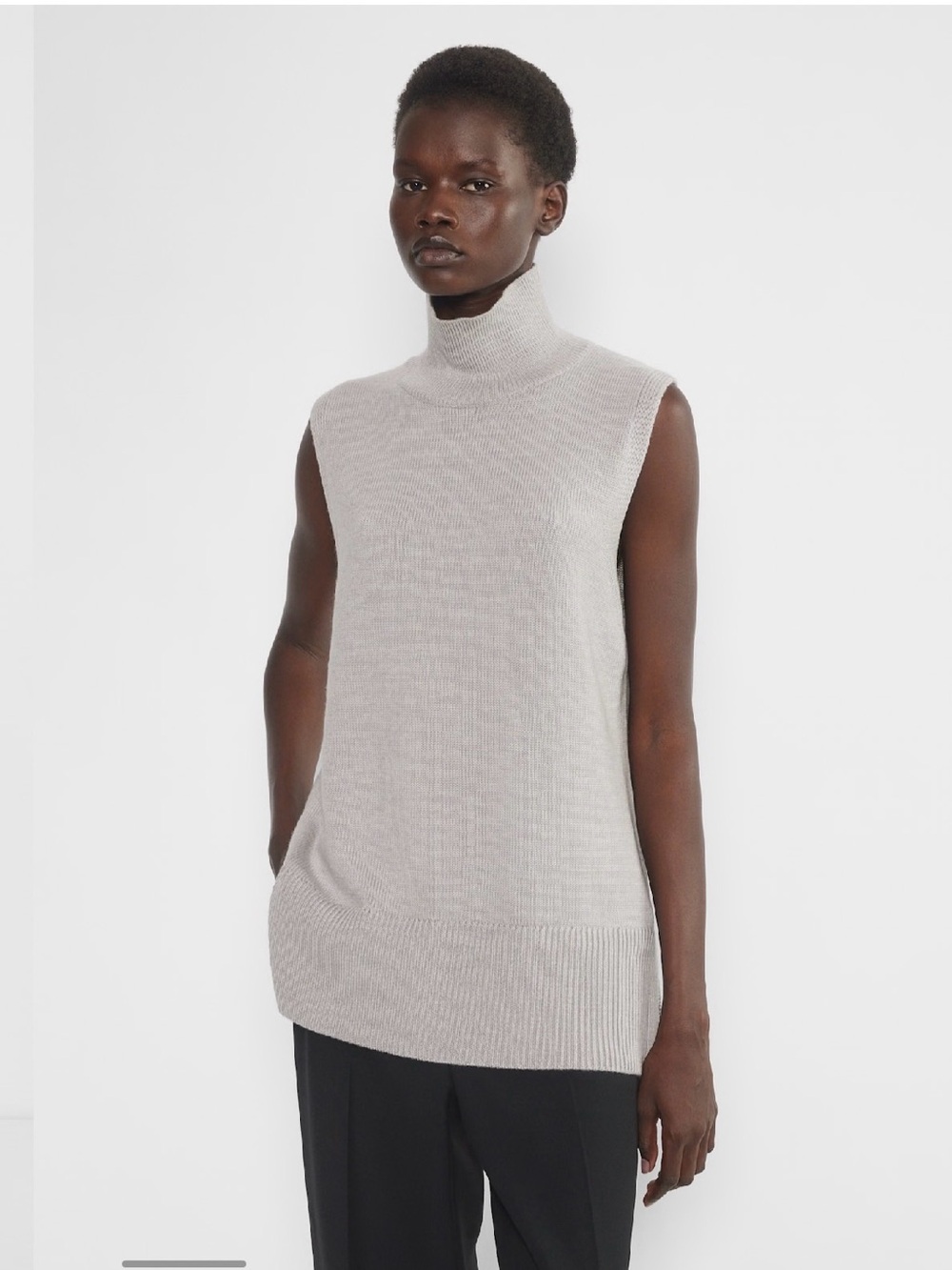 Aritzia Babaton Successor Merino Wool Sleeveless Turtleneck Sweater